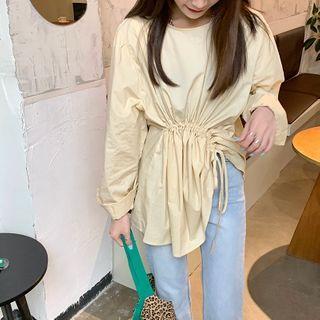 Irregular Long-sleeve Loose-fit Top