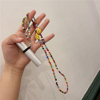Bead Necklace Red & Yellow & Blue - One Size
