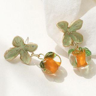 Fruit Dangle Earring 1 Pair - Green - One Size