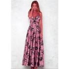 Sleeveless Printed Maxi Dress As Shown In Figure - One Size