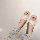 Lace Cross Strap Flat Sandals