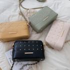 Studded Quilted Zip Cross Bag