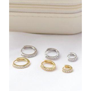 Rhinestone Hoop Piercing In 3 Sizes