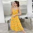 Spaghetti Strap Avocado Pattern Dress