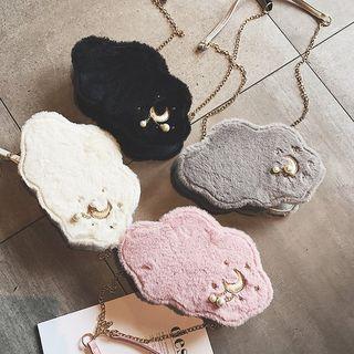 Cloud Shape Beaded Chain Strap Cross Bag