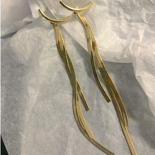 Alloy Fringed Earring 1 Pair - Silver Needle - Earrings - Gold - One Size