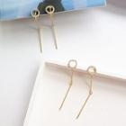 Alloy Rhinestone Hoop & Bar Dangle Earring