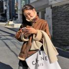 High-neck Faux-shearing Jacket