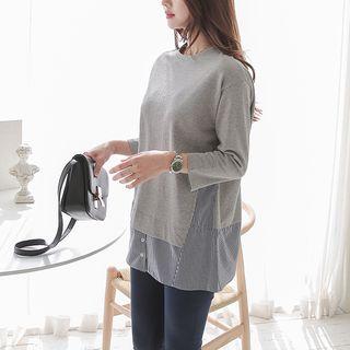 Striped Shirt Layered Top