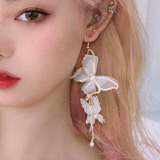 Chiffon Butterfly Drop Earring