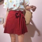 Wrap A-line Skirt Maroon - One Size