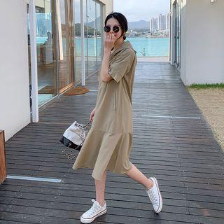 Zip-detail Hooded Midi Dress