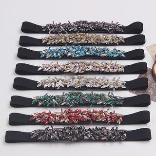 Rhinestone Embellished Elastic Belt