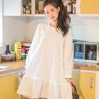 Frill-trim Loose-fit Cotton Dress