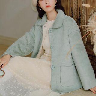 Faux-fur Plain Jacket