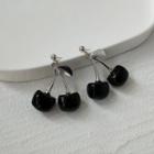 Cherry Drop Earring 1 Pair - 585 - Black Cherry - Silver - One Size