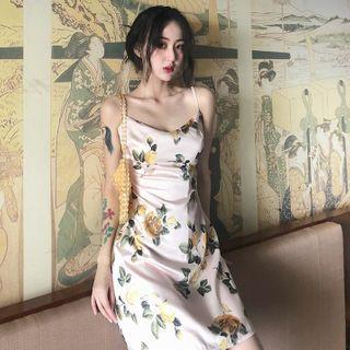 Rose Print Sleeveless Dress