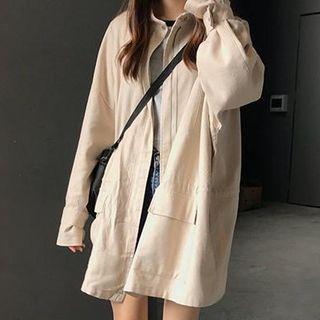 Zip Trench Jacket Almond - One Size