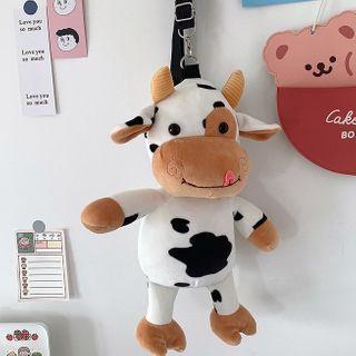 Fleece Milk Cow Crossbody Bag Dairy Cow - One Size