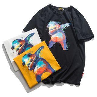 Couple Matching Short-sleeve Panda Printed T-shirt