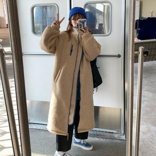 Fleece Zip Long Coat