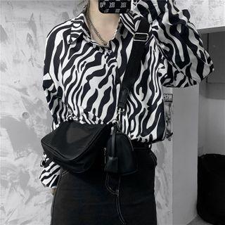 Zebra Print Shirt Black - One Size