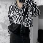 Zebra Print Shirt Black - One Size