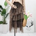 Layered Leopard-print Midi Skirt