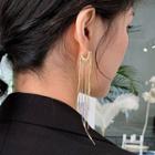 Alloy Fringed Earring 1 Pair - Long Earrings - Gold - One Size