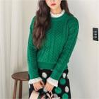 Crew-neck Cable-knit Thick Sweater