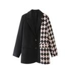 Pattern Panel Button-up Coat