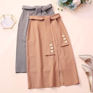 Sashed Midi Skirt