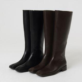Square-toe Stitched Tall Boots
