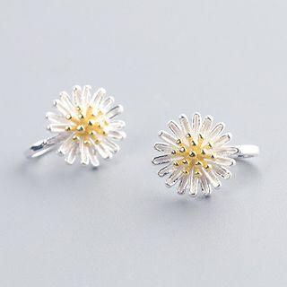 925 Sterling Silver Flower Cuff Earring