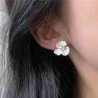 Faux Pearl Flower Stud Earring 1857a - 1 Pair - Flower Earring - White - One Size