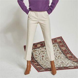Textured Straight-cut Dress Pants