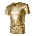 Metallic V-neck Short-sleeve T-shirt