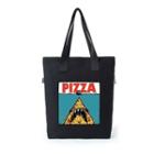 Pizza Print Canvas Shopper Bag
