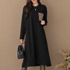 Leopard-pocket T-shirt Dress