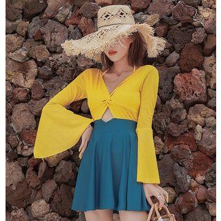 Set: Swim Top + Color Block Swim Dress