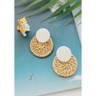 Round Woven-rattan Earrings