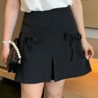 High-waist Plain Bow A-line Skirt