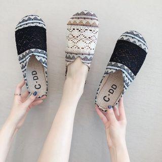 Perforated Paneled Patterned Mules