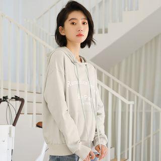 Letter Hoodie Mint Green - One Size