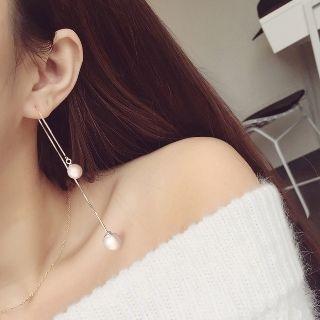 Sterling Silver Beaded Single Threader Earring