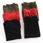 Set: Ribbed Long-sleeve Knit Sweater + Pleated Mini Skirt