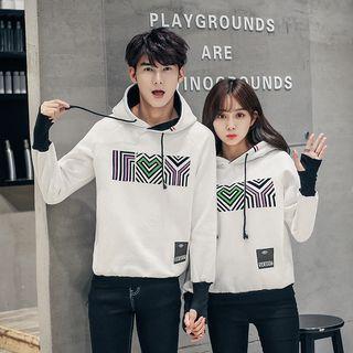 Printed Hooded Couple Matching Pullover