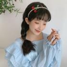 Cherry Hair Band Headband - Faux Crystal Cherry - Gold - One Size