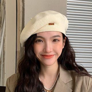 Applique Linen Cotton Beret Hat