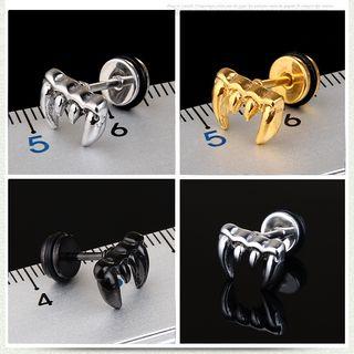 Stainless Steel Wolf Teeth Plug Earring